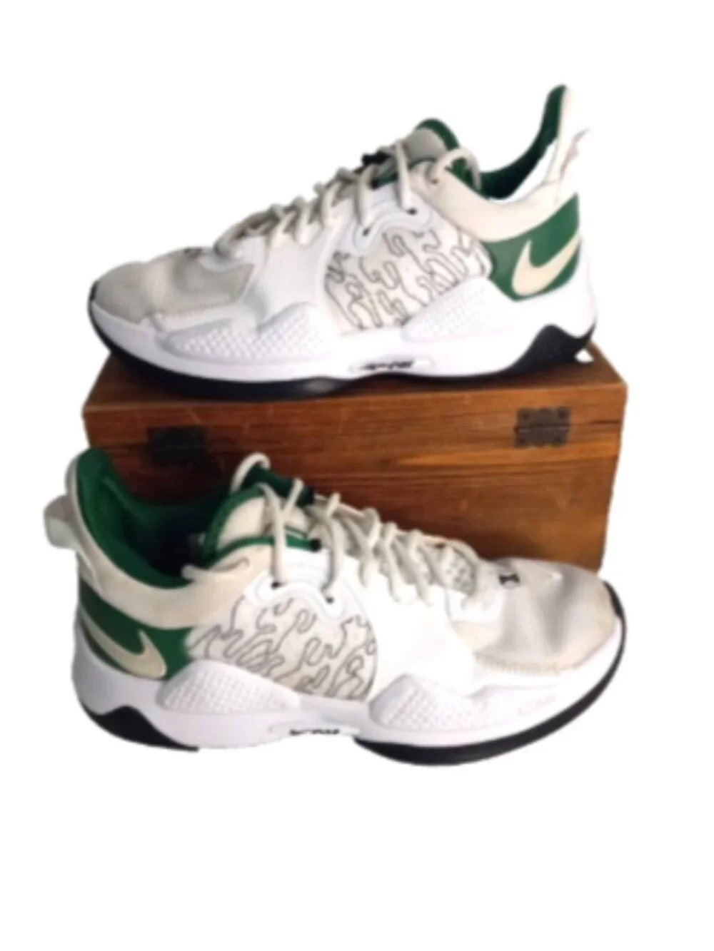 Nike PG 5 Live Life Basketball Shoes Men's Size 8.5 White Green DC6768-991